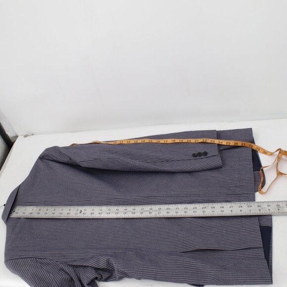 Studiosuits Sport Coat Men's 44/45 Seersucker Solbiati Zefiro striped peak lapel - Picture 5 of 10